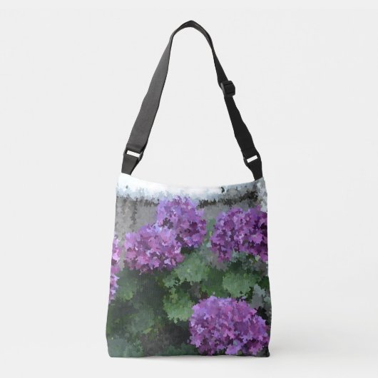 Impressionistische Hortensia's Crossbody Tas (Voorkant)