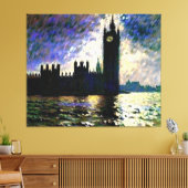 Impressionistische huizen van het parlement canvas afdruk (Insitu (Woonkamer))