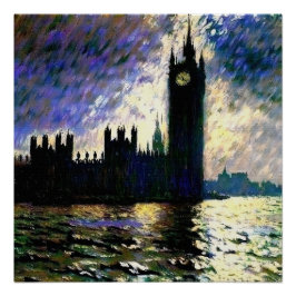 Impressionistische huizen van het parlement perfect poster