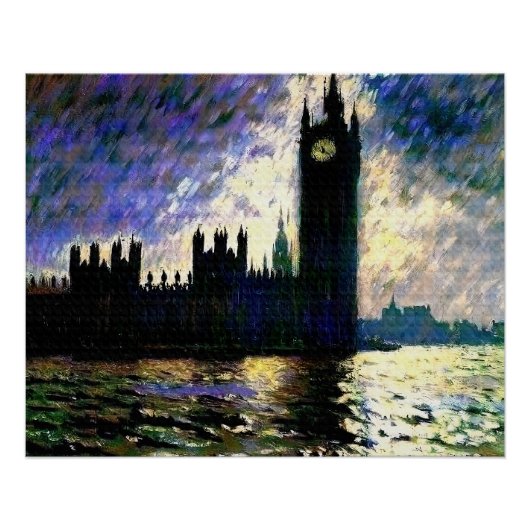 Impressionistische huizen van het parlement perfect poster (Voorkant)