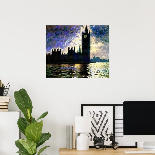 Impressionistische huizen van het parlement poster (Thuiskantoor)