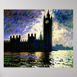 Impressionistische huizen van het parlement poster