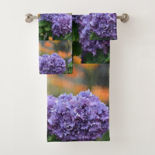 Impressionistische hydrangea bad handdoek (Insitu)