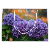 Impressionistische Hydrangea Happy Birthday Groot Cadeauzakje (Voorkant)