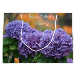 Impressionistische Hydrangea Happy Birthday Groot Cadeauzakje
