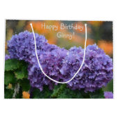 Impressionistische Hydrangea Happy Birthday Groot Cadeauzakje (Achterkant)