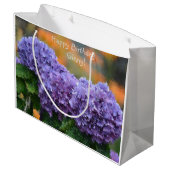 Impressionistische Hydrangea Happy Birthday Groot Cadeauzakje (Achterkant Gekanteld)
