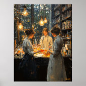 Impressionistische interieurscène – Warme lichtstu Poster (Voorkant)