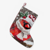 Impressionistische Kardinaal Vogelsjaal & Pet in S Kleine Kerstsok (Voorkant (Hangend))