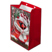 Impressionistische Kardinaal Vogelsjaal & Pet in S Medium Cadeauzakje (Achterkant Gekanteld)