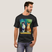 Impressionistische Kat Impressionisme Katten Schil T-shirt (Voorkant volledig)