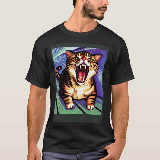 Impressionistische kat schreeuwen Impressionisme K T-shirt (Voorkant)