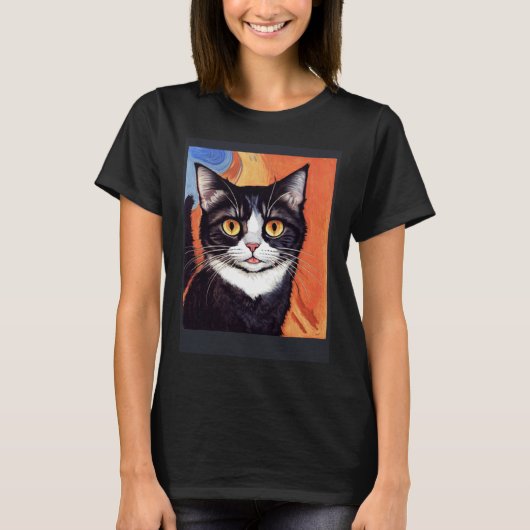 Impressionistische kat schreeuwen Impressionisme K T-shirt (Voorkant)