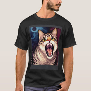 Impressionistische kat schreeuwen Impressionisme K T-shirt