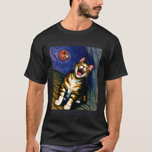 Impressionistische  Kat Schreeuwende Impressionism T-shirt (Voorkant)