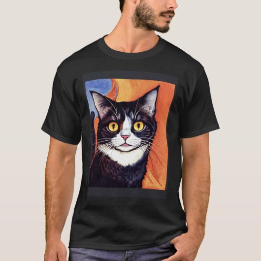 Impressionistische  Kat Schreeuwende Impressionism T-shirt (Voorkant)