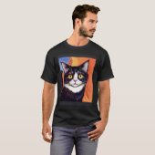Impressionistische  Kat Schreeuwende Impressionism T-shirt (Voorkant volledig)