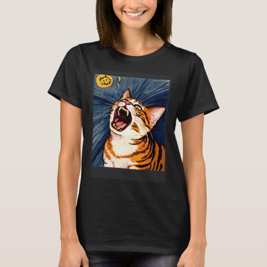 Impressionistische  Kat Schreeuwende Impressionism T-shirt (Voorkant)