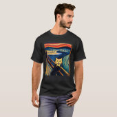 Impressionistische Kat Schreeuwende Impressionisme T-shirt (Voorkant volledig)