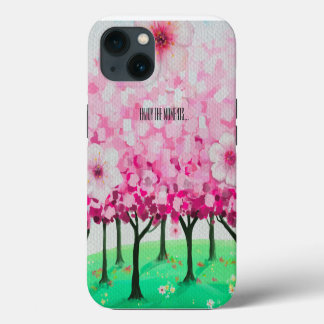 Impressionistische kersenbloesems iPhone 13 hoesje