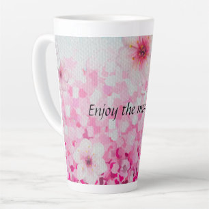 Impressionistische kersenbloesems latte mok