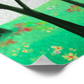 Impressionistische kersenbloesems poster (Hoek)