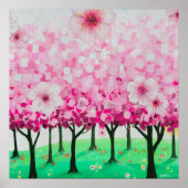 Impressionistische kersenbloesems poster (Voorkant)