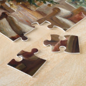 Impressionistische kerstboom in Monet-stijl kunst Legpuzzel (Zijkant)