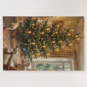 Impressionistische kerstboom in Monet-stijl kunst Legpuzzel (Horizontaal)