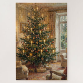 Impressionistische kerstboom in Monet-stijl kunst Legpuzzel