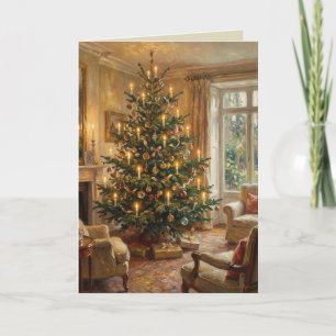 Impressionistische Kerstboom Monet-Stijl Kunst Feestdagen Kaart