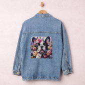 Impressionistische kleurrijke Franse Bulldog Flora Denim Jacket (Hangar)