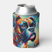 Impressionistische Kleurrijke Pop Art Boxer Dog Pa Blikjeskoeler (Blikje Voorkant)