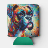 Impressionistische Kleurrijke Pop Art Boxer Dog Pa Blikjeskoeler (Achterkant)