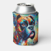 Impressionistische Kleurrijke Pop Art Boxer Dog Pa Blikjeskoeler (Blikje Achterkant)
