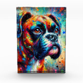 Impressionistische Kleurrijke Pop Art Boxer Dog Pa Fotoblokken (Voorkant)