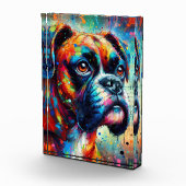 Impressionistische Kleurrijke Pop Art Boxer Dog Pa Fotoblokken (Rechts)