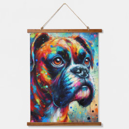 Impressionistische Kleurrijke Pop Art Boxer Dog Pa Hangend Wandkleed