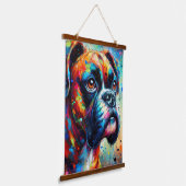 Impressionistische Kleurrijke Pop Art Boxer Dog Pa Hangend Wandkleed (Gebogen)