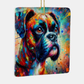 Impressionistische Kleurrijke Pop Art Boxer Dog Pa Keramisch Ornament (Rechts)