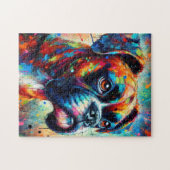 Impressionistische Kleurrijke Pop Art Boxer Dog Pa Legpuzzel (Horizontaal)