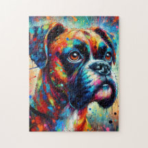 Impressionistische Kleurrijke Pop Art Boxer Dog Pa