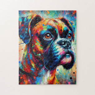 Impressionistische Kleurrijke Pop Art Boxer Dog Pa Legpuzzel