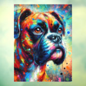 Impressionistische Kleurrijke Pop Art Boxer Dog Pa Raamsticker (Vel 3)
