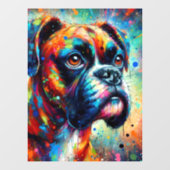 Impressionistische Kleurrijke Pop Art Boxer Dog Pa Raamsticker (Vel)