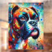 Impressionistische Kleurrijke Pop Art Boxer Dog Pa Raamsticker (Vel 2)