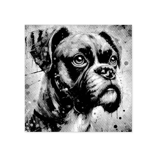 Impressionistische Kleurrijke Pop Art Boxer Dog Pa Rubberstempel (Afrduk)