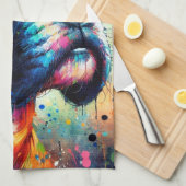 Impressionistische Kleurrijke Pop Art Boxer Dog Pa Theedoek (Quarter Fold)