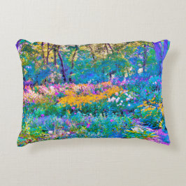 Impressionistische kleurrijke tuinlandschapsbloeme accent kussen