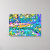 Impressionistische kleurrijke tuinlandschapsbloeme canvas afdruk (Voorkant)